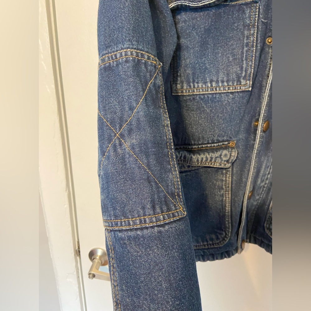 Vintage Wrangler Corduroy Neck Denim Coat Mens Pockets Sherpa Lined
Size Small - Picture 3 of 9